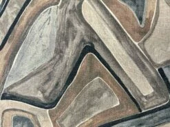 Reggie Patterned Linen Futon Cover - Cafe