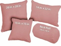 Coral Outdura Fabric Weather Resistant Pillow (pfa783H)