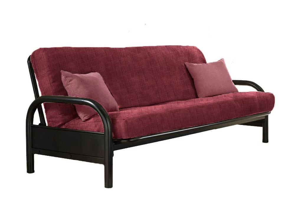 Lena Linen Futon Cover - Burgundy 2 Lena Linen Futon Cover - Burgundy - Image 2