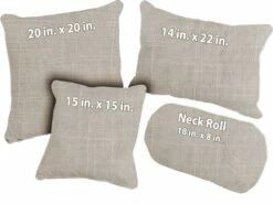 Lena Linen Throw Pillows - Wheat