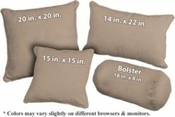 Antique Beige Outdura Fabric Weather Resistant Pillow (pfa776H)