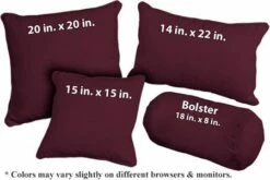 Burgundy Outdura Fabric Weather Resistant Pillow (pfa757H)