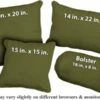 Olive Outdura Fabric Weather Resistant Pillow (pfa765H)